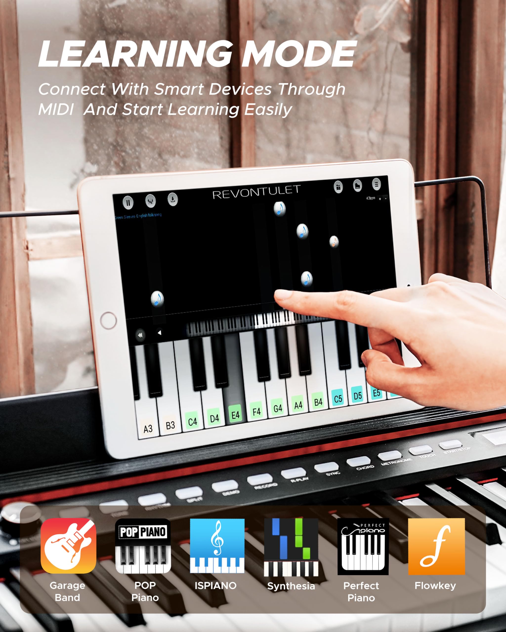 Starfavor 88 key keyboard piano, Compact Portable Digital Piano with Semi Weighted 88 Keys, Electric Piano Keyboard Set for Beginners with Stand, Large Headphones, Sustain Pedal, Carrying Piano Case