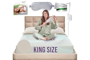 ECOHEAL Earth Grounding Sheets King Size with 12% Silver Fiber & 4% Silk & 84% Cotton - Beige - SGS Quality Certified Grounded Well Bed Sheet - Conductive Fitted Sheet for Better Sleep