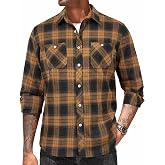 COOFANDY Men's Flannel Plaid Shirts Long Sleeve Casual Button Down Shirt with Pockets
