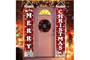LABROSTAR Christmas Decorations Merry Christmas Banner Xmas Porch Door Sign Welcome Banner for Wall Home Party Decor Christmas Decorations Indoor Outdoor