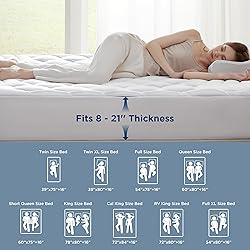Bedsure King Mattress Pad - Quilted Fitted Mattress