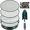 pdpdoc Soil Sifter, 11.8" Fine Mesh Stainless Steel Soil Sifter for Gardening, Compost Sifter with 4 Interchangeable Filter Mesh Sizes 3,6,9,12mm and Shovel, Soil Sieve for Sand Rocks Dirt Compost