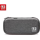 PowerA Slim Case for Nintendo Switch 2 - Dark Heather Grey, Officially Licensed, Protective Case, Holds 10 Game Cards, Padded Screen Protector, Built-in Play Stand
