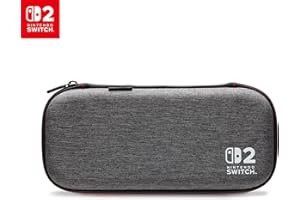 PowerA Slim Case for Nintendo Switch 2 - Dark Heather Grey, Officially Licensed, Protective Case, Holds 10 Game Cards, Padded