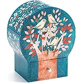 DJECO Musical Jewelry Box for Kids - Treasure Box Night Singing - Storage for Necklace, Bracelets, Rings, Earrings, Small Toys, Decorations, Keepsake & Trinkets - Safe for Ages 3+ Boys & Girls