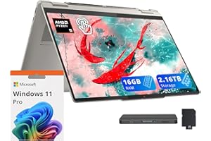 Lenovo Yoga 7 14" WUXGA 2-in-1 Touchscreen Laptop, AMD Ryzen AI 5 340, 16GB LPDDR5X, 2.16TB Storage (2TB SSD+160GB Docking St