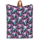 Axolotl Flannel Throw Blanket - Soft Fuzzy Warm Lightweight,All Season Blanket for Bed,Sofa,Couch,Travel & Home Living Room Decor 50"X40"