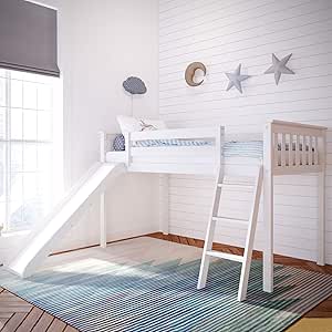 milky twin low loft bed