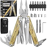 BIBURY Multitool Pliers, 31-in-1 Stainless Steel Multi Tool with Replaceable Wire Cutters and Saw, Foldable Heavy-Duty Multit