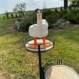 HXTNool Middle Finger Duck Statue Pink Resin Funny Novelty Desk Shelf Art Decor view 5