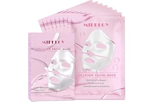 Mifeloy 8 Pack Collagen Face Mask for Women, Hydrating Hydrogel Sheet Mask for Skin Elasticity & Pore Minimizing, Face Mask S