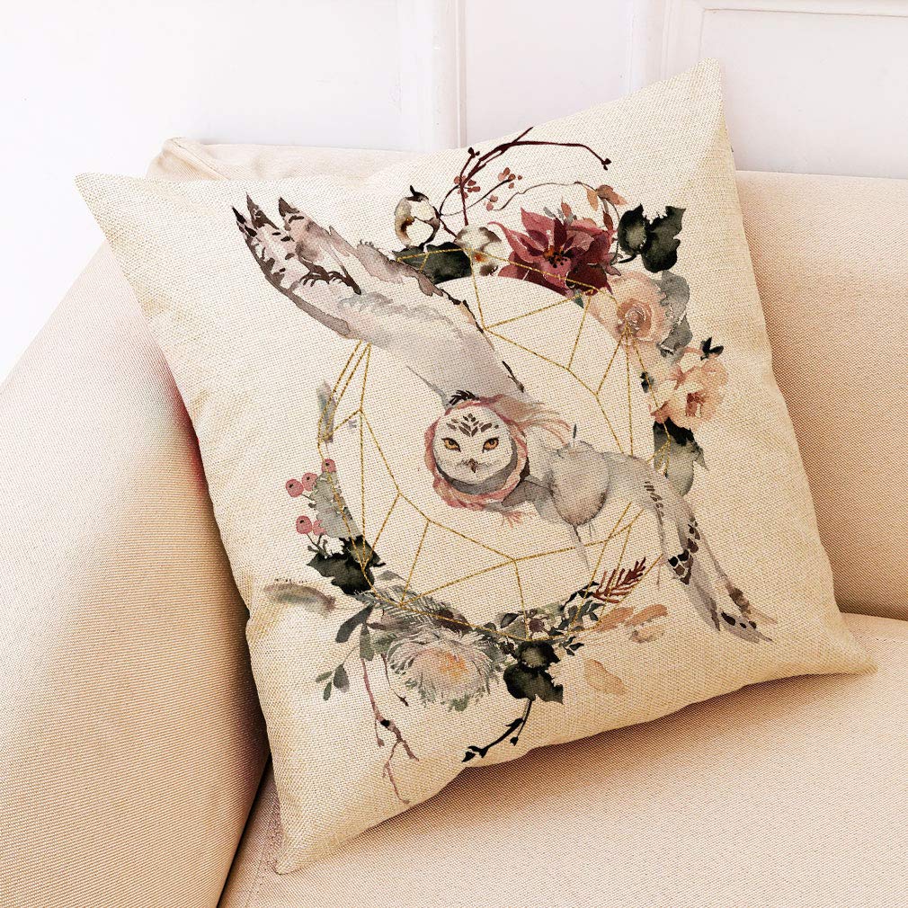 Doomfist Deep Forest Animal Style Throw Pillow Covers Animal Theme Decorative Square Cotton Linen Coastal Cushion Cover Throw Pillow case for 18 X 18 Inch Pillow Covers Set of 4 (NO Insert)