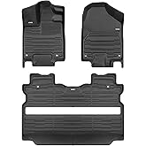 TuxMat - for Honda Ridgeline 2017-2026 Models - Custom Car Mats - Maximum Coverage, All Weather, Laser Measured - This Full Set Includes 1st and 2nd Rows