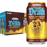 Liquid Death Soda-Flavored Sparkling Water - Feastables Peanut Butter Cup, Less Sugar*, Huge Flavor, No Caffeine, No Artificial Sweeteners, 12 Fl Oz (Pack of 12)