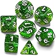 LaoChoes Role Playing Dice Set - for RPG, Dungeons & Dragons, D&D, and Other RPGs, 10-Sided Dice with D20 (Green)