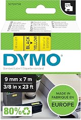 Dymo Authentic D1 Labels Black on Yellow 9 mm x 7 m for LabelManager