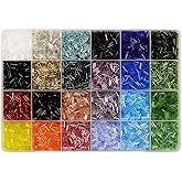 KERGAEN 2x6mm Glass Tube & Seed Beads Kit - 5000+ Assorted Colors Craft Beads for DIY Jewelry Making, Bracelets, Necklaces, Art Projects