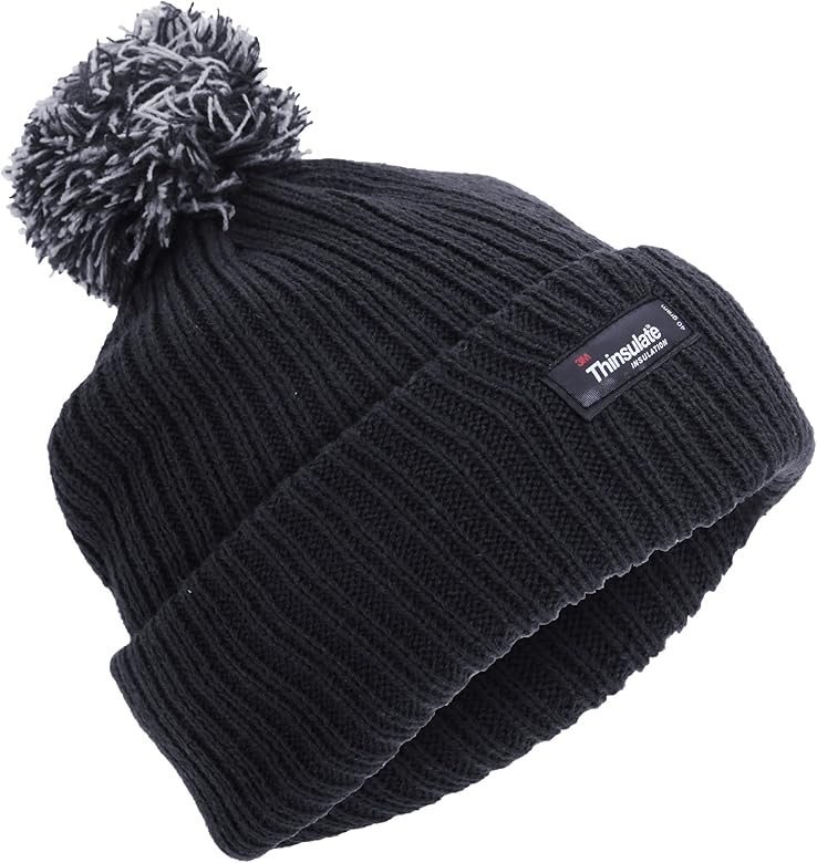 girls navy pom pom hat