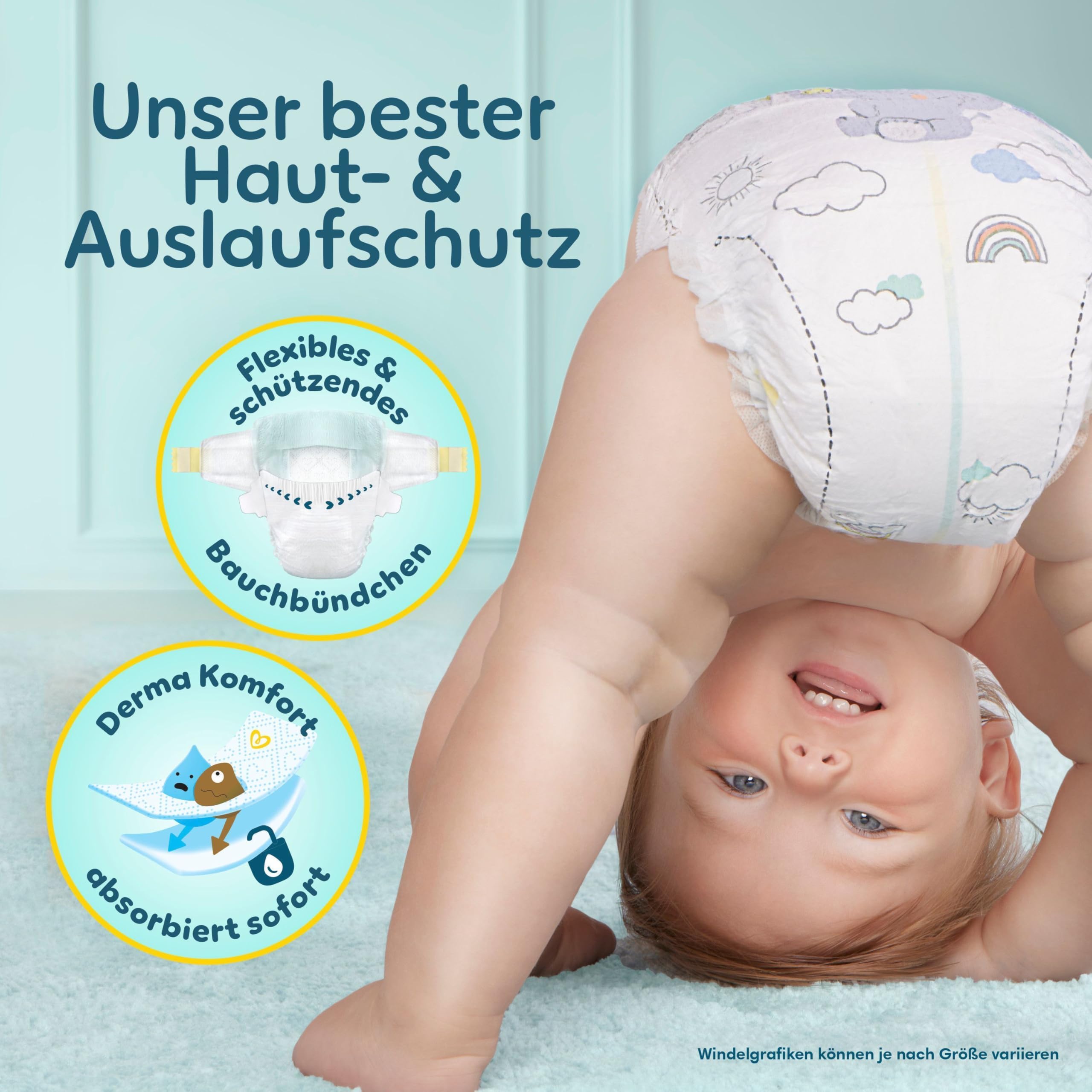Pampers Premium Protection Größe 4, 174 Windeln, 9kg-14kg, unser Nr. 1 Haut- und Auslaufschutz 4