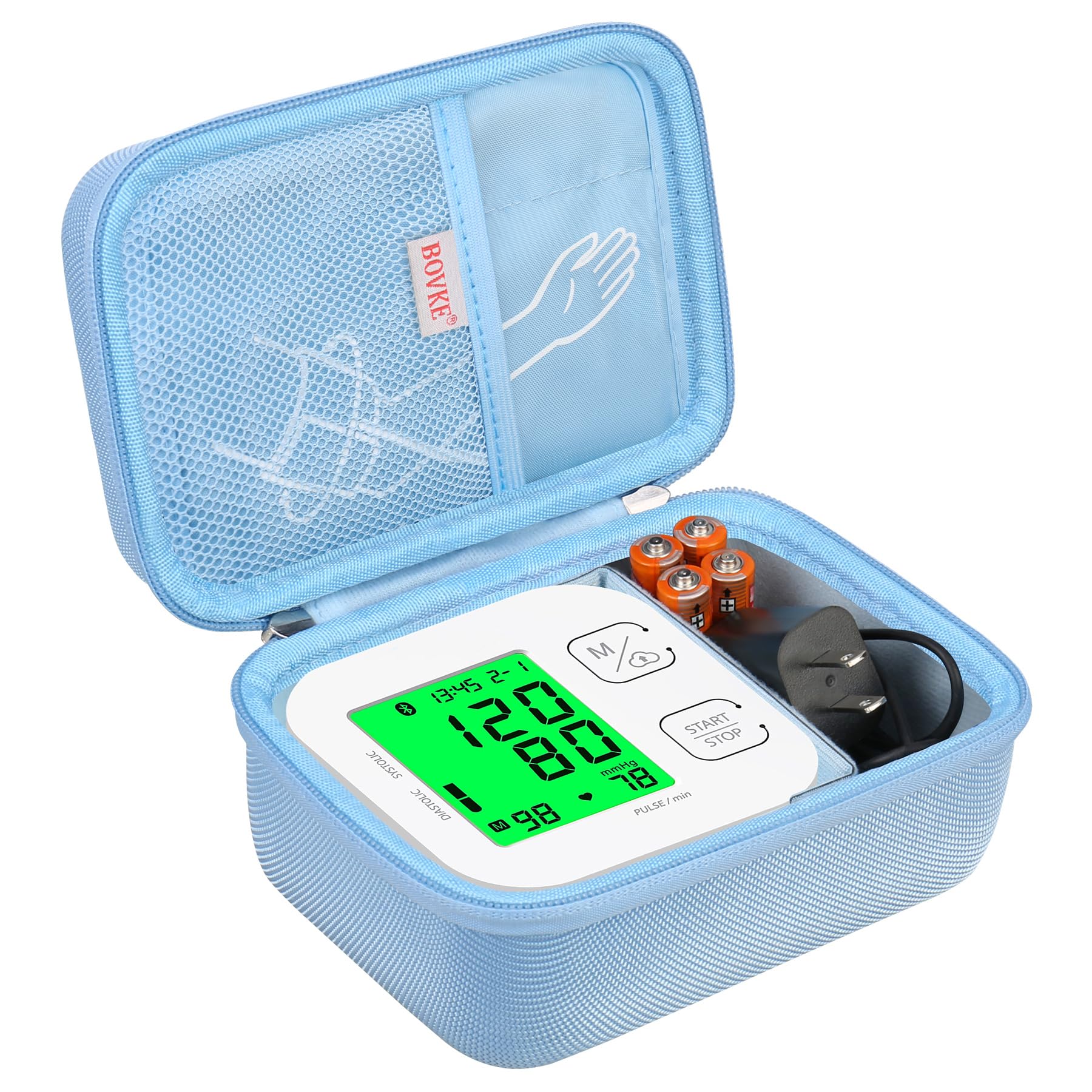 Photo 1 of (CASE ONLY) BOVKE Carrying Case for iHealth Track Smart Upper Arm Blood Pressure Monitor, iHealth Bluetooth Blood Pressure Machine Case, Blue