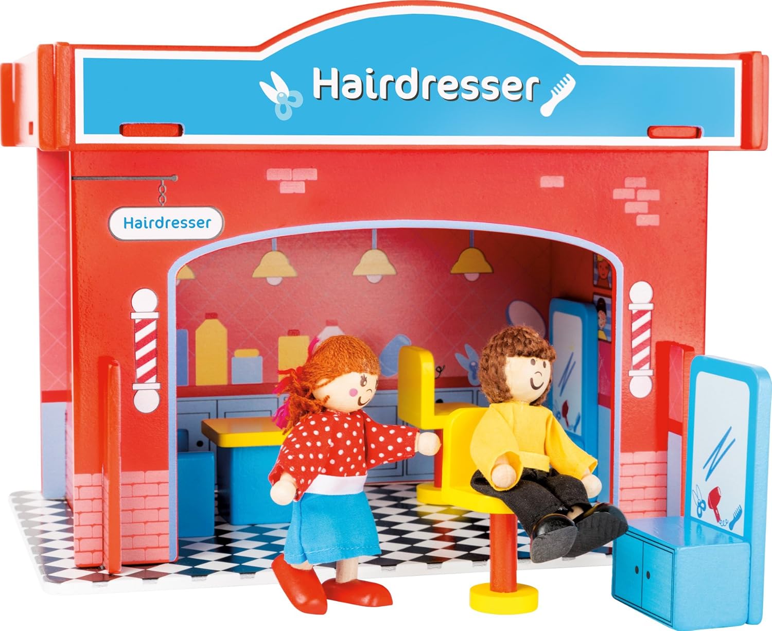 Small Foot 10856 Wooden Hair Salon Playset, Multicoloured