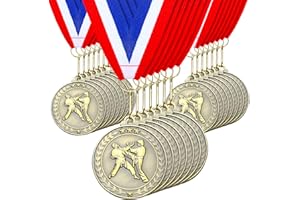 Remuuly 30 Pcs Award Medals Bulk 2'' Gold Trophy Award Winner Metal First Place with Neck Ribbons Award Prize Gift for Tournaments Match Sports Competition Teams Adult