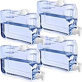 Funnymoom Drink Dispenser for Fridge Refrigerator Plastic Reusable Water Dispensers Bottle with Spigot for Party Outdoors Home Office Activities(1.1 Gallon,4 Pcs)
