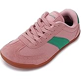 WHITIN Wide Barefoot Sneakers for Women | Brogue Toe Cap Style | Suede-Knit Hybrid