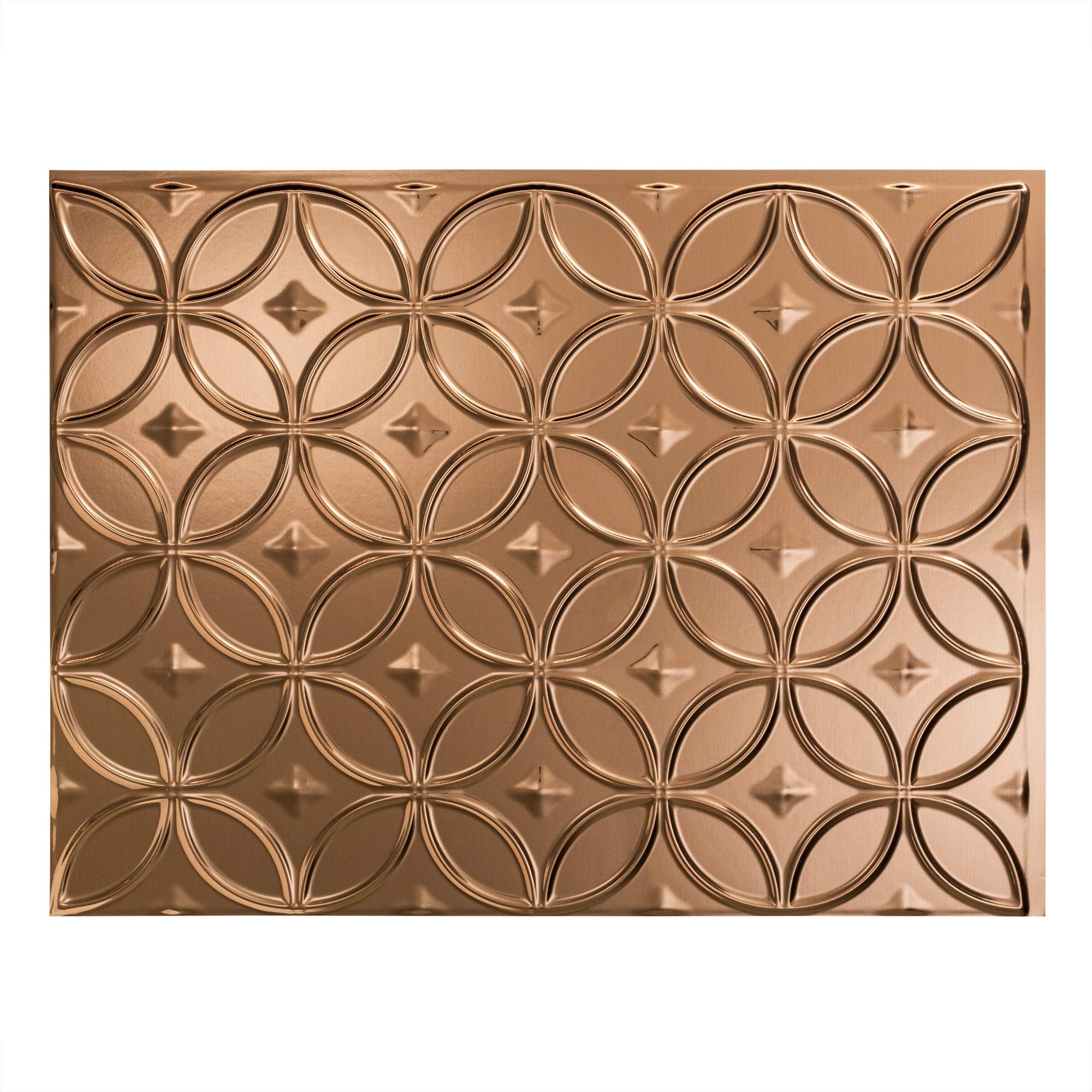 FASÄDE Rings Decorative Vinyl Backsplash Panel in Polished Copper (One 18" x 24" Panel)