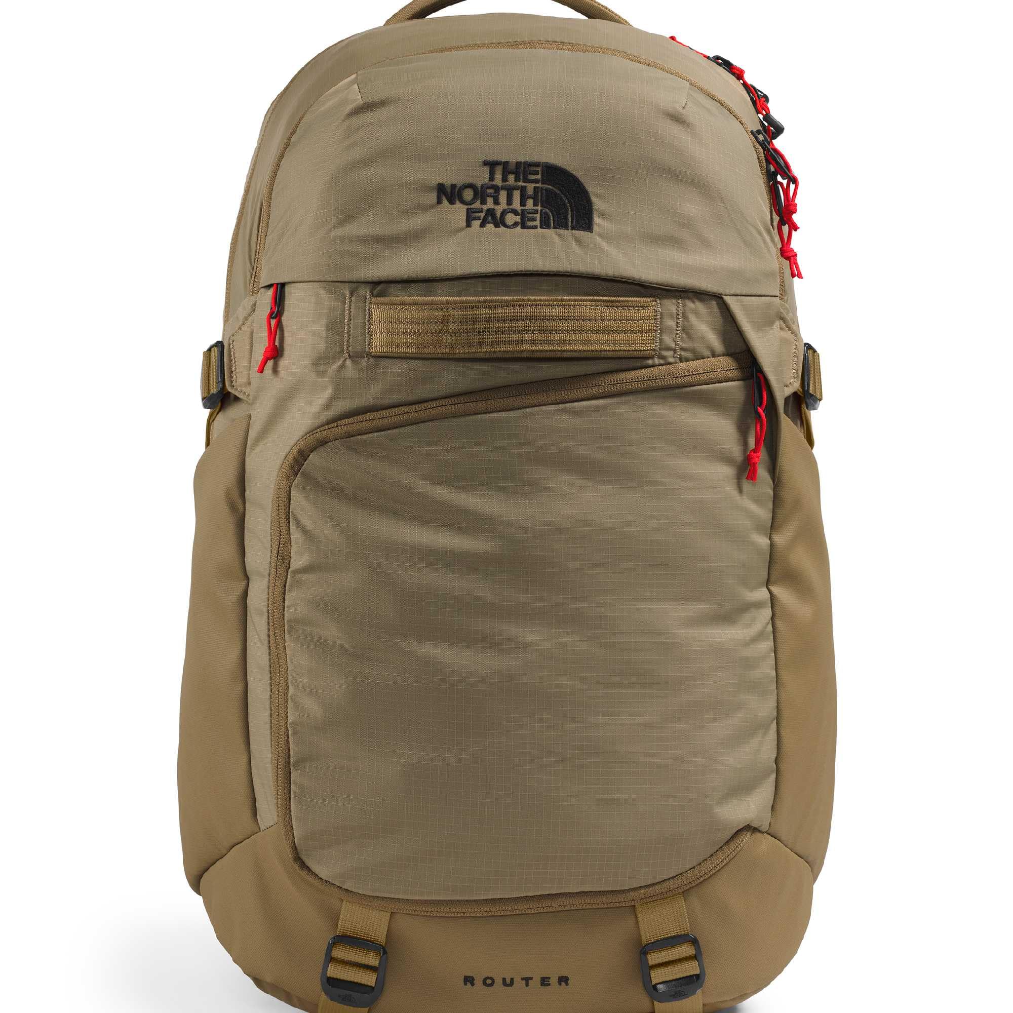 The North Face Router Everyday Laptop Backpack - Daypack, Water Repellent, Laptop Sleeve, Reflective Details, Cedar/Lava Red, One Size Image