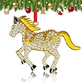 WALENGIF Horse Ornament for Christmas Tree - Metal Horse Christmas Ornaments 2025 Horses Gifts for Girls Women Kids Horse Lovers - Farm Horses Racing Riding Christmas Ornaments