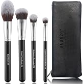 ENERGY Makeup Brush Set Premium Foundation,Bronzer,Blush,Concealer,Eyeshadow Contour with Liquid Cream Powders Blending Highlighting Buffing Professional Essential Face Brushes with Travel Case 4PCS