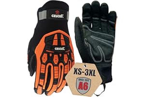 Cestus Handmax Pro, Heavy Duty Work Gloves, Level A6 Cut Resistant, Synthetic Leather Palm, Impact Gloves