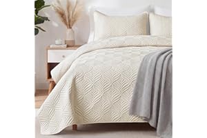 Whale Flotilla Elegant Extra Soft Quilt King Size, 3-Piece Lightweight Modern Geometric King Quilt Bedding Sets Bedspread Cov