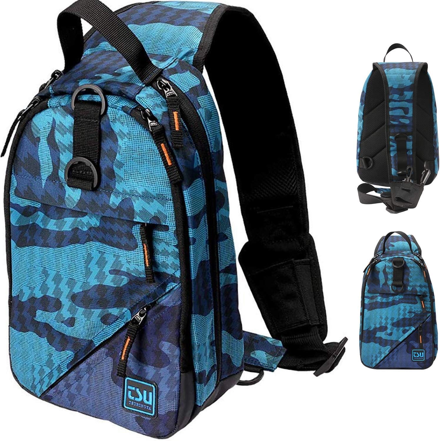 BASSDASH Water Repellent Waterproof Sling Fishing Bag Portable Shoulder Tackle Backpack