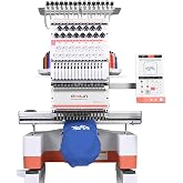 Poolin EOM 15 Needle Commercial Embroidery Machine | 14.2"x9.5" Embroidery Area for Business,9'' Touch Screen,Hats,Cap &amp; 3D,Auto Color Change &amp; Trim,WiFi/USB Transfer