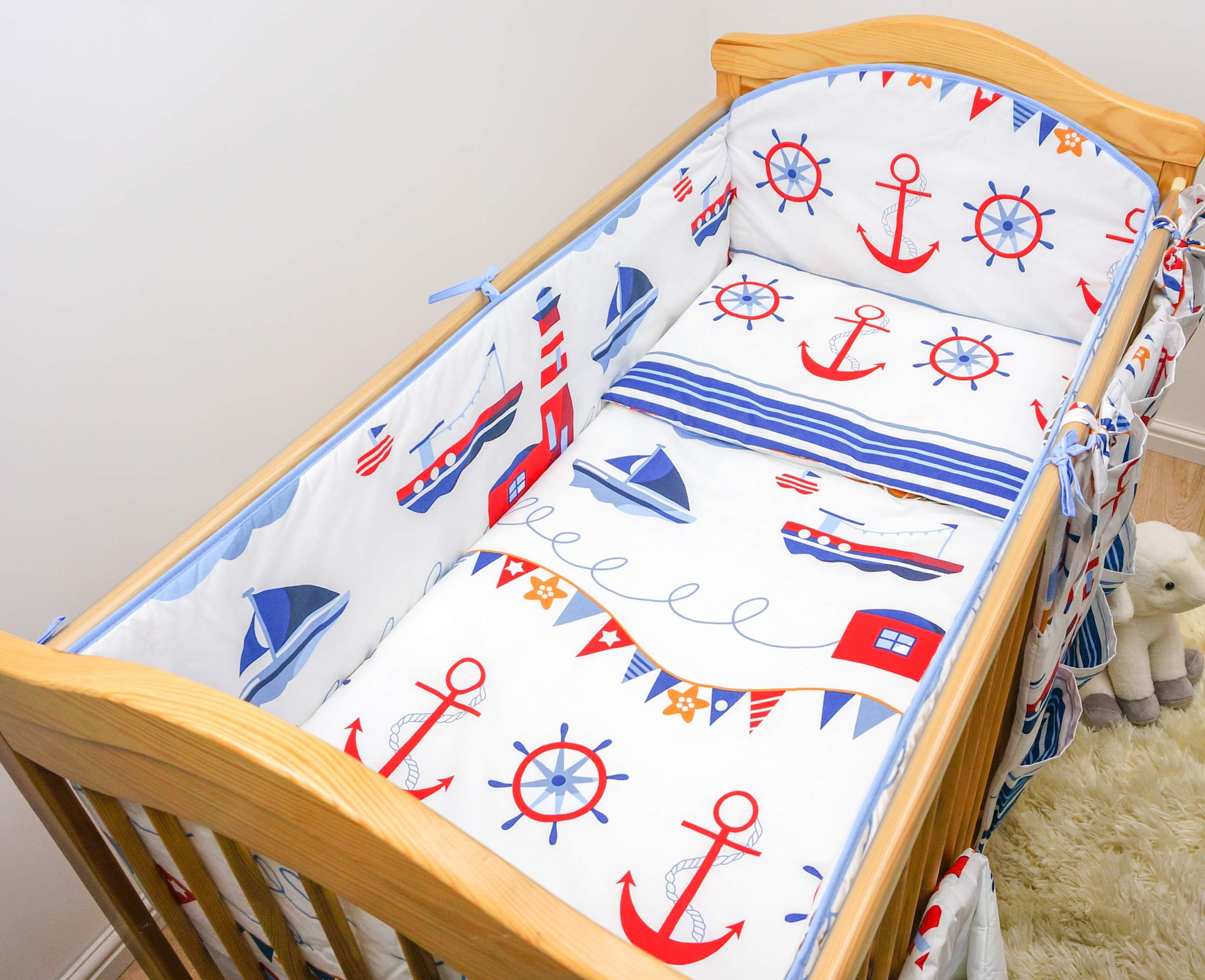 3 Piece Baby Bedding Set with All-Round 4-Sided Bumper Fits 140x70 cm Cot Bed (16)