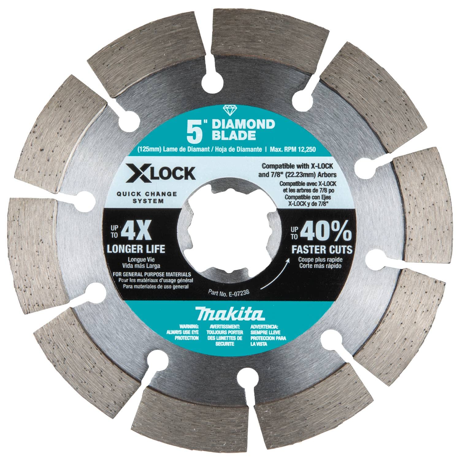 Photo 1 of Makita E-07238 X-Lock 5" Segmented Diamond Blade for Masonry Cutting