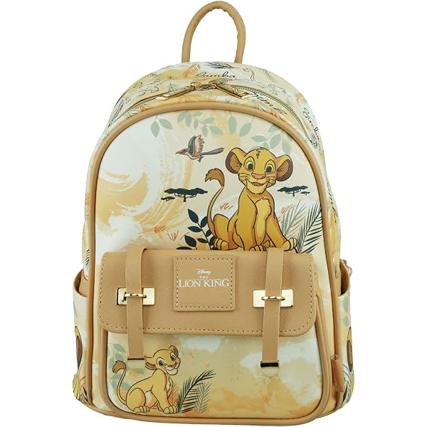 Disney Lion King Hakuna Matata Premium Faux Leather Backpack, Multi-colour, One Size : Grocery & Gourmet Food