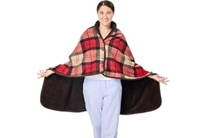 XING YE CHUAN Fleece Wearable Blanket, Comfy Poncho Throw with Buttons, Plush Sleeveless Blankets, for Women Cape Wrap Cover…