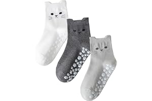 Mokde Mondge Cute Pilates Socks for Women Non Slip Grip Sock With Cat Paw for Yoga,Barre,Hospital,Barefoot,Workouts,Fitness