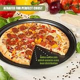 GEEZY Large Non-Stick Pizza Baking Tray 32cm Set of 2 Carbon Steel Perforated view 6