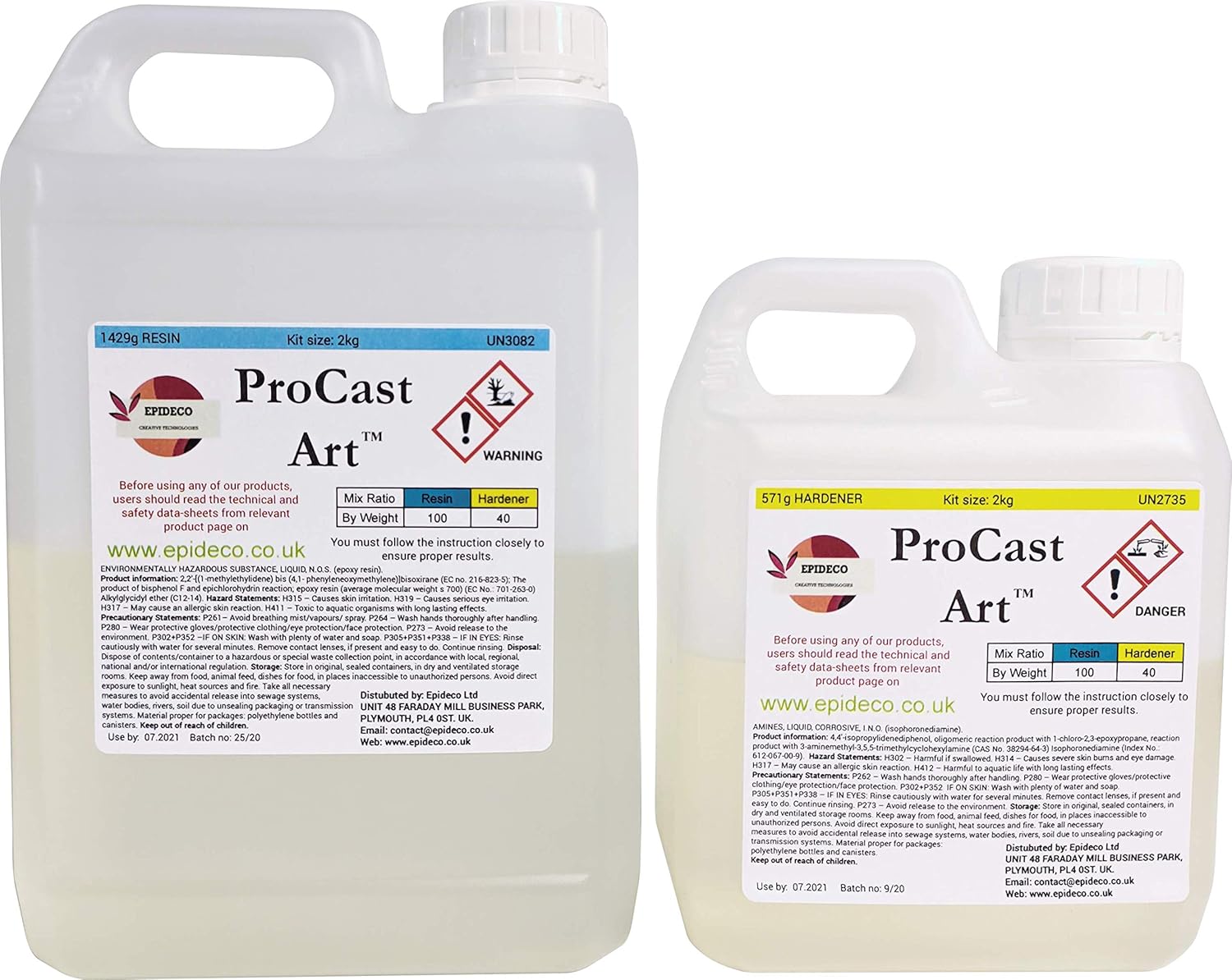 Epoxy Resin & Hardener Set Crystal Clear Art Casting Highly UV