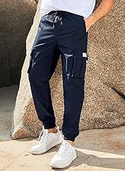 JMIERR Men's Casual Cargo Pants Stretch Elastic