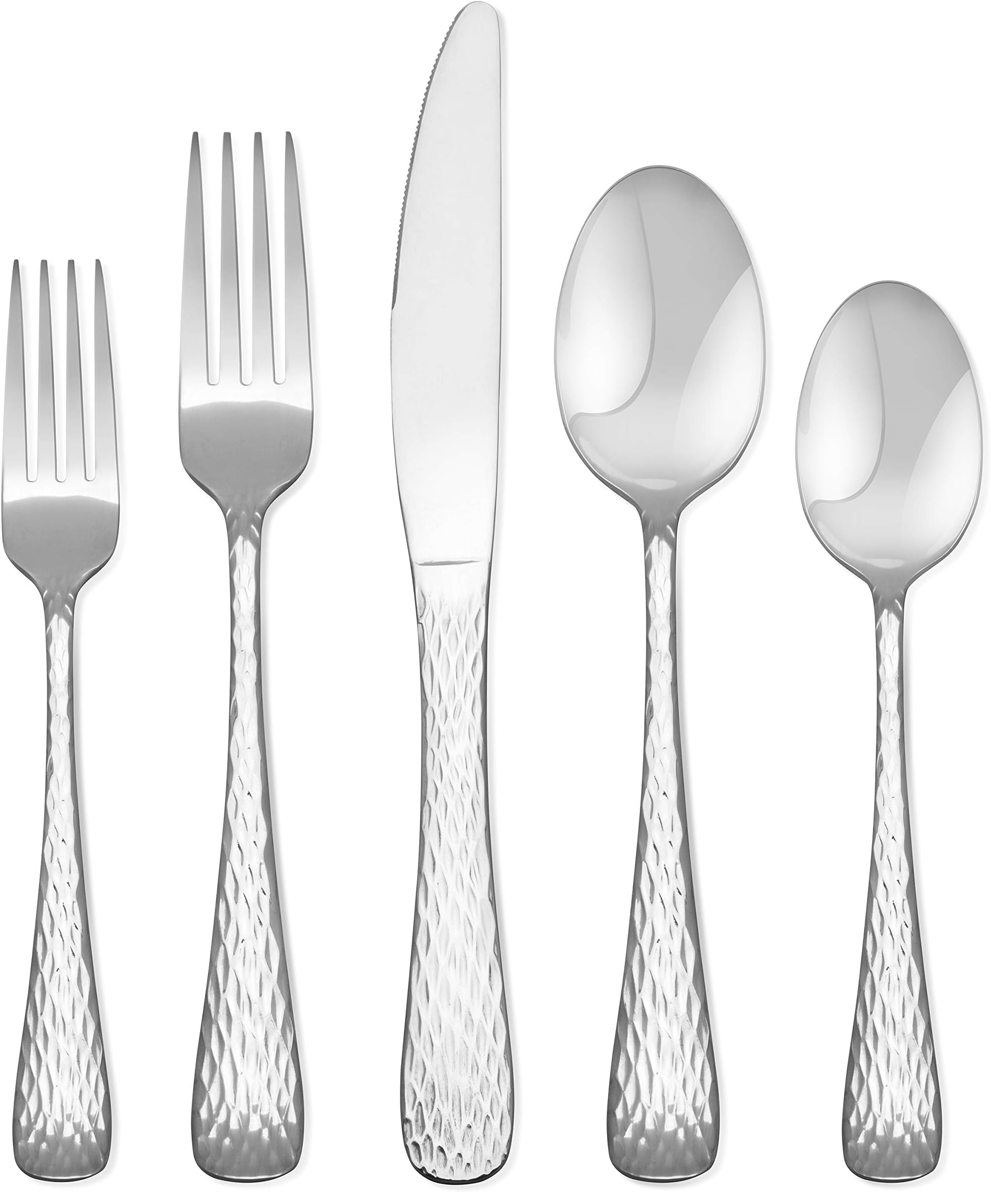 Hampton Forge MelodyHammered–45Piece FlatwareSet,Servicefor8, Metallic