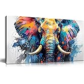CIRABKY Elephant Wall Art for Teen Boys Bedroom - Animal Canvas Wall Art for Living Room - Kids Room Decor for Boys Size 20" x 40"