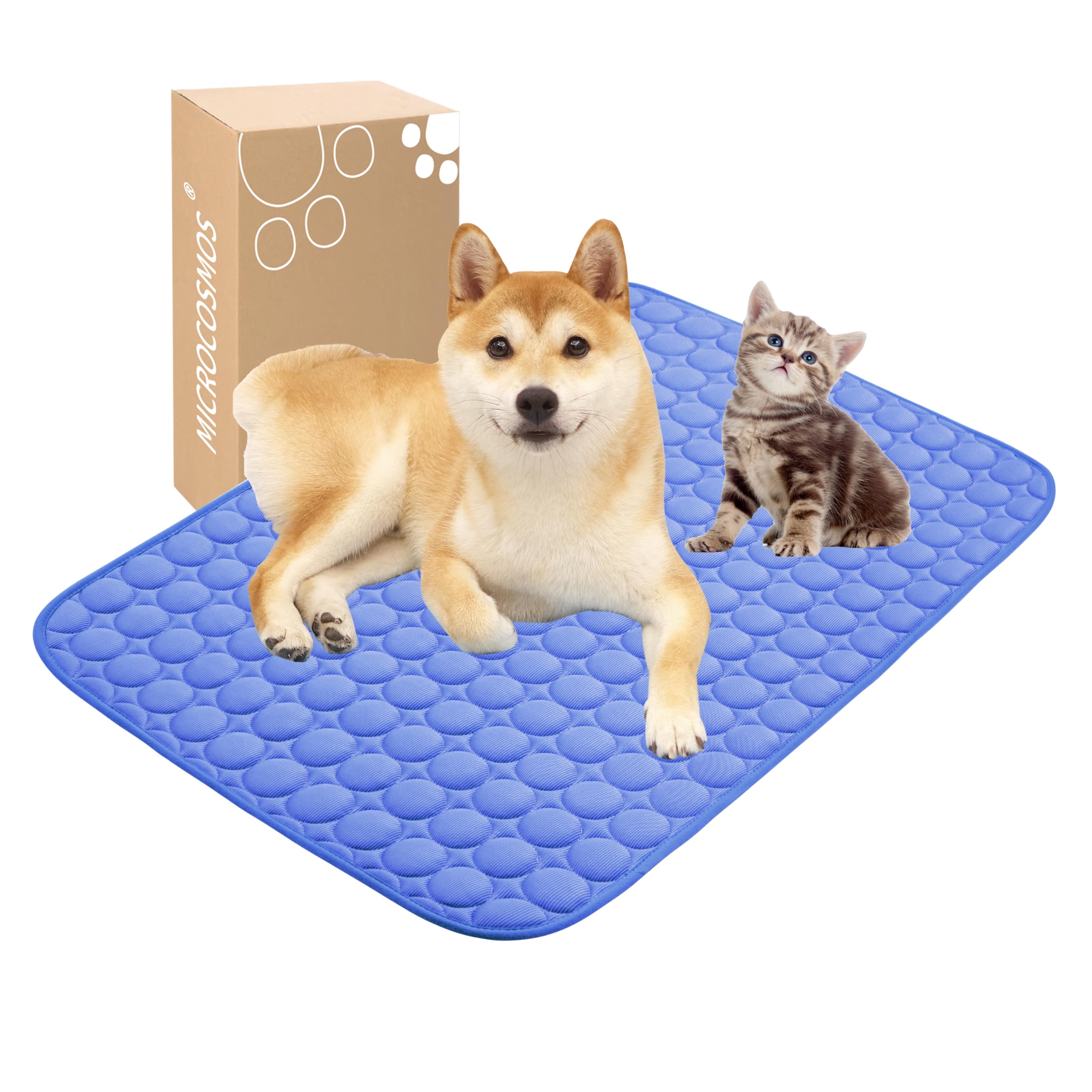 Photo 1 of MICROCOSMOS Summer Cooling Mat & Sleeping Pad- Water Absorption Top, Materials Safe, Easy Carry, EZ Clean. Keep Cooling for Pets, Kids and Adults.(Navy Blue, 28" x 22")