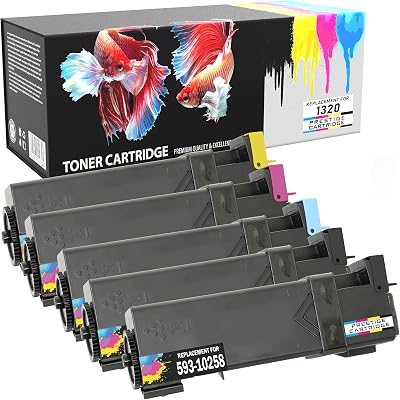 Prestige Cartridge 5PK High Capacity Toner for Dell 1320 1320c 1320cn Compatible