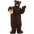 Fun Costumes Furry Bear Costume for Kids Bodysuit, Headpiece, Mitts, Slippers - Brown, Medium