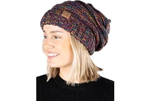 Funky Junque Trendy Warm Oversized Chunky Soft Oversized Cable Knit Slouchy Beanie